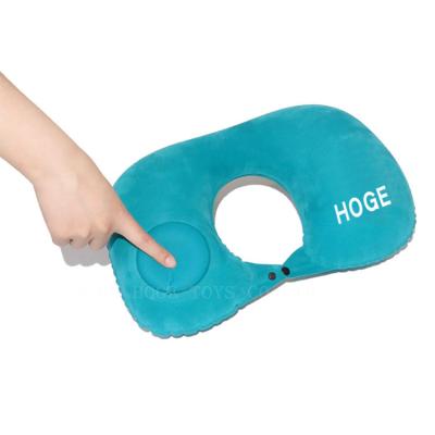 China Press Type Airplane Custom Cushion Press Pillow Hand Neck Inflatable Travel Self Inflating Pillow With Logo Printing for sale