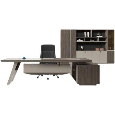 China Convertible Modern L Shaped Manager Desk Executive Boss Painting MDF Office Wooden Table For Office Furniture for sale