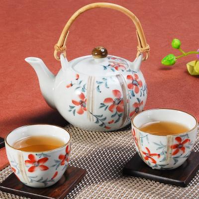 China Japanese ceramic hand-painted ceramic wholesale autumn style porcelain teapot tea cup pastoral tea set viable high temperature for sale