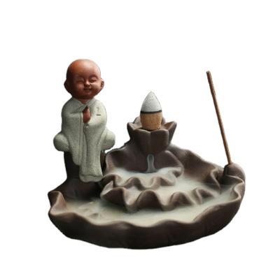 China Chinese Waterfall Cones Aroma Buddha Lotus Pottery Ceramic Stick Incense Stick Backflow Censer Waterfall for sale