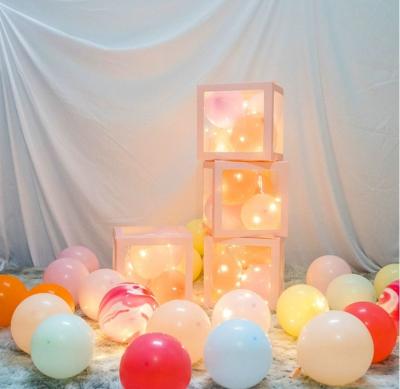 China Hot Sale Balloon Decoration HYC-TB02 Wedding Decoration Balloon Pink BABYLOVE Transparent Box for sale