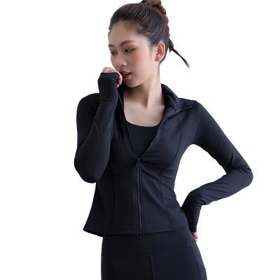 China Wholesale Women's Yoga Jacket Breathable Sporty Full Zipper Pullover Long Sleeve Running Top With Thumb Holes Sports Tops 2021 for sale