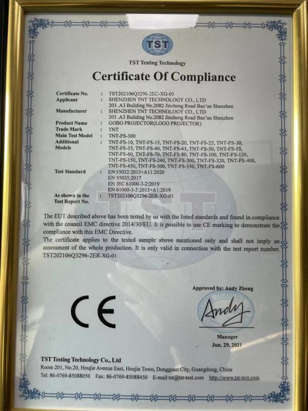 CE - Shenzhen TNT Technology Co., Ltd.