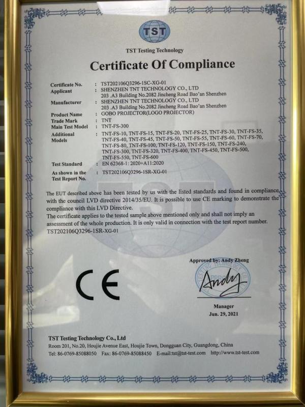 CE - Shenzhen TNT Technology Co., Ltd.