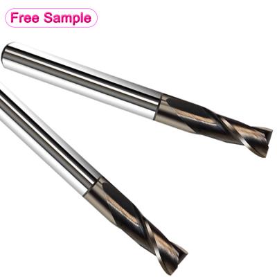 China General Machining Carbide Long Shank Tungsten Steel Set Flat Tool 2 Flute Safety Solid Carbide End Mill CNC Straight Milling Cutter for sale