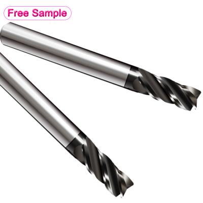 China Carbide Carbon Alloy Prehardened Steels Cast Iron Long Shank Round Nose 4Flute Safety Carbide End Mill CNC Milling Cutter for sale