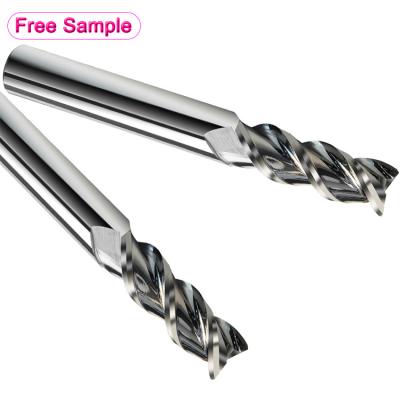 China 3 Flute Long Shank Tungsten Carbide Steel Solid Carbide End Mill Cnc Solid Straight Milling Cutter Flat Set Tool for sale