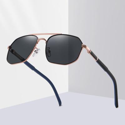 China Fashion Sunglasses Top To Notch Factory Original Men Polygon Brown Polarized Angle Glass Shard Polar Driver Driving Sunglasses Spring Hinge for sale