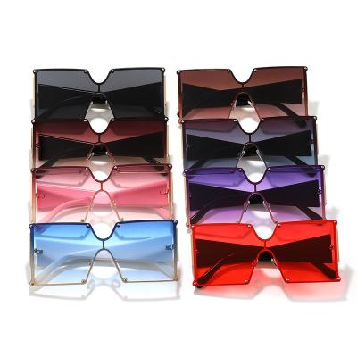 China Super Hot Fashion Sunglasses Eyewear Fashion Sun Glass Gradient UV400 Oversized Square Shading Sunglasses for sale