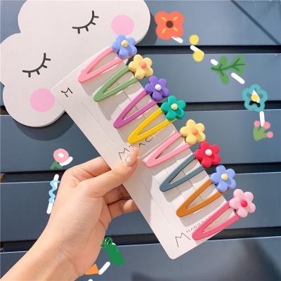 China Hot sale fashion children's hairpin acrylic INS the same paragraph colorful macaroon flower hairpin hairpin factory wholesale for sale