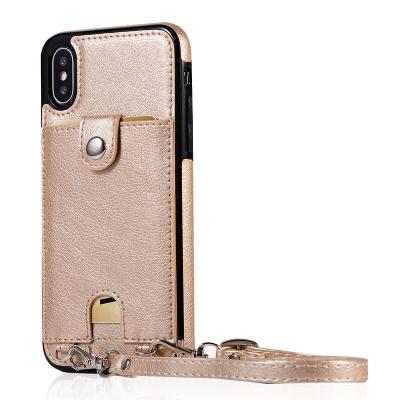 China Wallet Function Cross - Body Lanyard Phone Case Tpu Pu Card Slot Hybrid Portable Hidden Phone Case For Iphone 13 Pro Case for sale