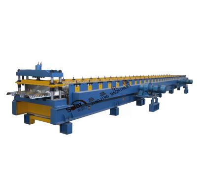 China Hotels Wall Panel Steel Plate Press Tiles Floor Deck Roll Forming Machine for sale