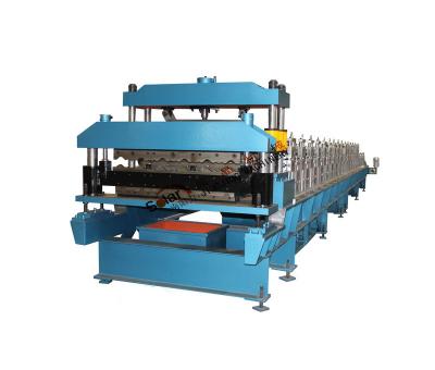 China Hotel Building Materials Rolling Machine, Double Layer Roll Forming Line, Double Deck Production Equipmenth Tile Cutter for sale