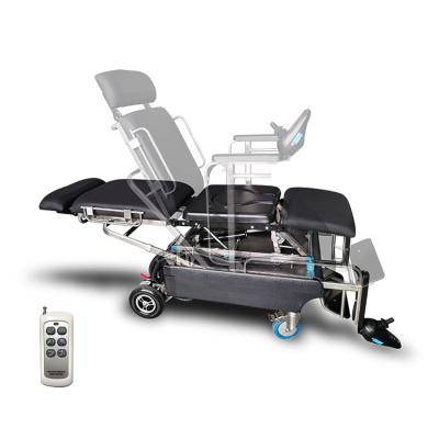 China Convenient black multi-functional mobile washing electric wheelchair for care transter comode home for sale