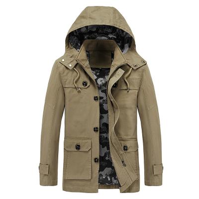 China JS1350 2021 Army Green Brown M-5xl Windproof Khaki Black Cotton Windproof Plus Size Winter Jackets Men Hooded for sale