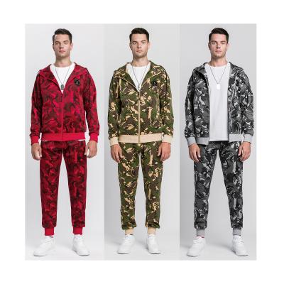 China JS58 new arrivals windproof camouflage jogging print winter sport wear casual men's sweatsuit sets 2 piece sweatpants and hoodie set for sale