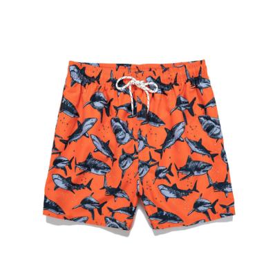 China JS216 New Arrivals Breathable Boutique 2022 Summer Vacation Stylish Shark Swimwear Boys Casual Loose Shorts Printing Men's Beach Shorts for sale