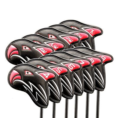 China Durable Iron Covers Golf Club Headcovers PU Leather Golf Head Cover 11pcs/set for sale