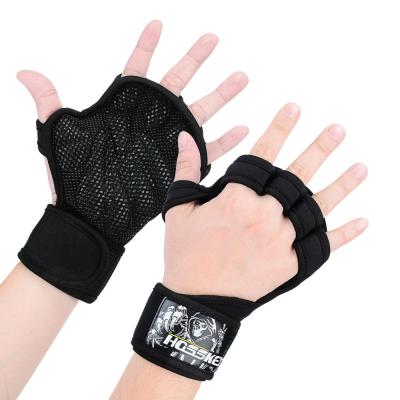 China New ventilated weightlifting gloves with integrated wrist wraps, full palm protection and extra grip. Great for Pull Ups, Cross Tra Ho-033 for sale