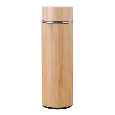 China Sustainable Organic Bamboo Tumbler For Fruit Tea 17 Ounce 500ML Coarse Ground Stainless Steel Constructions Of Coffee And Bamboo For Travel Work for sale