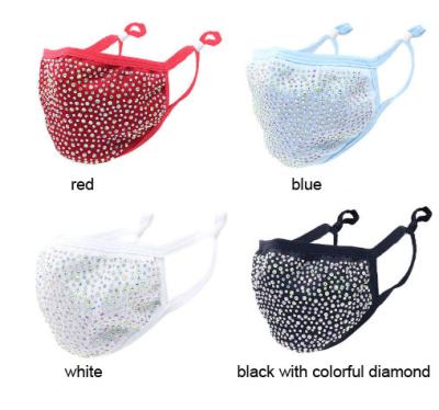 China Beautiful Korean Hot Selling Face Mask COMMON Hot and Reusable Rhinestone Crystal Face Mask Face Mask for sale