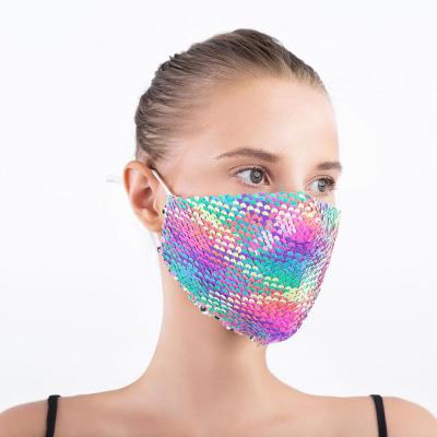 China Fashion JOINT Sequin Washable Cotton Odor Mouth Women Anti Air Face Mask Cloth Mask for sale