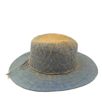 China Picture Man Summer Hat Paper Cowboy Felted Hat Roll Panama Rattan Shinning Hat for sale