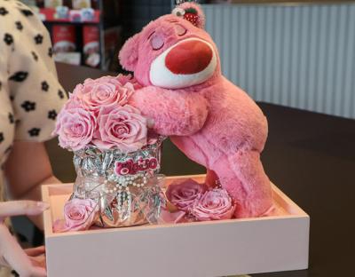 China Any combination 2022Teddy Rose Bear Artificial Foam Rose Valentine Gift With Gift Box For Valentine's Day Teddy Bear for sale