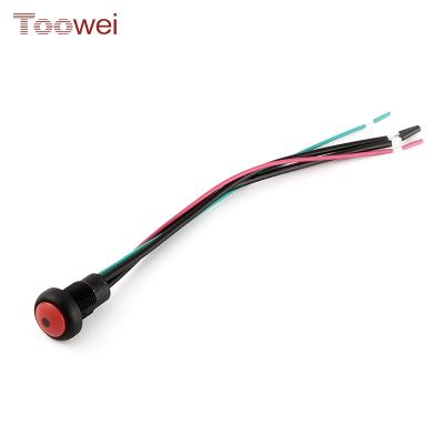 China Red Waterproof Momentary Push Button Switch Nylon Domed 12mm for sale