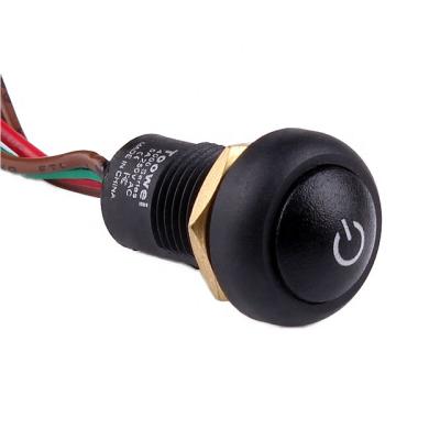 China Dupont Nylon Plastic Round 12mm Waterproof Electrical Plastic Push Button Switch for sale