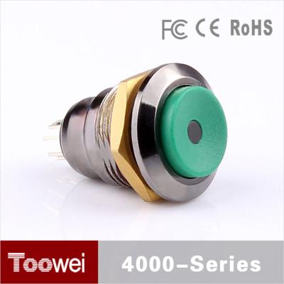 China Toowei Matel Nylon Plastic Round Button Case Push Button Switch Waterproof Electronics 16mm With Light For Motorcycle Or Car for sale