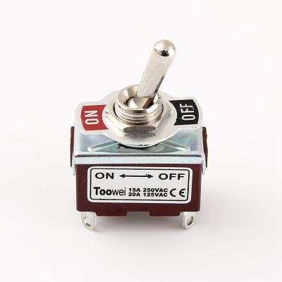 China 4 Pins 250V Metal On-Off Inverter 12mm Small On-Off Switch for sale