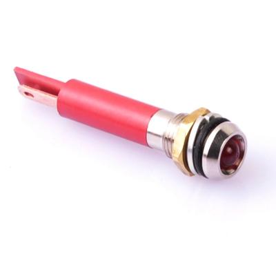 China TOOWEI 8mm plastic waterproof led signal light base metal red color warning light price for sale