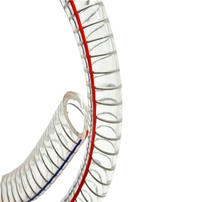 China Transparent PVC Water Pump Spiral PVC Steel Wire Braided Reinforced Spiral Hose for sale