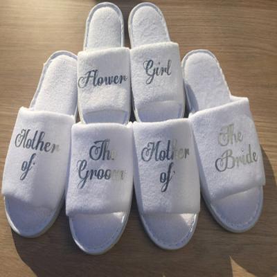 China Comfortable Personalized Title Names Bride Slipper Bridesmaid Maid Of Honor Hen Of Honor Slippers Spa Day Bachelor Party Favors Gifts for sale