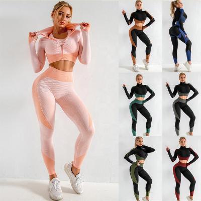 China Breathable Gym Seamless Yoga Suits Sports Wear Leggings Women Workout Clothes High Waist Sports Wear for sale