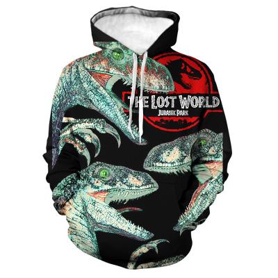 China Anti-wrinkle Cartoon Hoodie Dinosaur 3D Printed Pullover Hoodie Men's Long Sleeve Cartoon Hoodie for sale