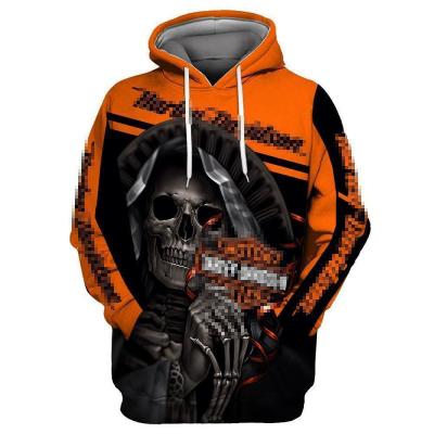 China New Fashionable Anti-wrinkle Hoodie For Men's Fox Printed Skeleton Hoodie Men Long Sleeve Sweatshirt for sale