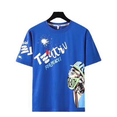 China Junior High School Student Loose Factory Price Anti-pilling Teenage Casual Shirts Sleeve T-shirt for sale