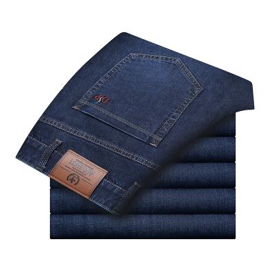 China Factory direct sales autumn new breathable micro blue straight tube business leisure elastic jeans for men for sale