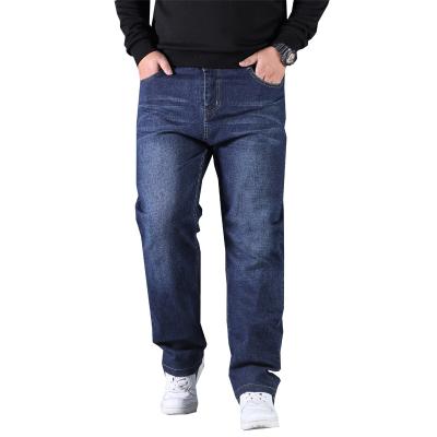 China Factory wholesale loose straight tube breathable add fat increase jeans 50 yards fat man pants for sale