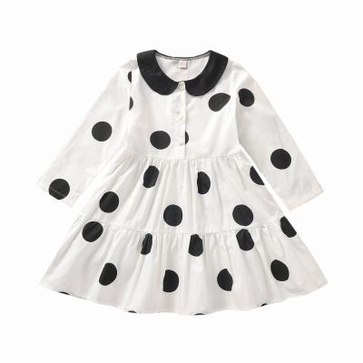 China Modern Simplicity Anti-wrinkle Girls Dress Spring and Autumn Long Sleeves Children Doll Polka Dot Skirt Luxury Children'S Dresses for sale