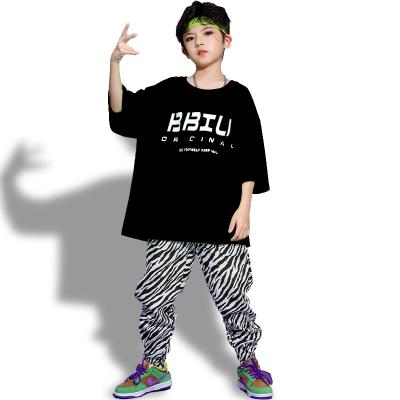 China from above & Printed Tees Over - Shoulder Loose Hip Hop Style O-Collar Jazz Dance Costume Teen Custom for sale