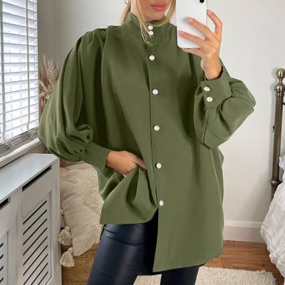 China Wholesale QUICK DRY European and American fashion women's long shirts springs/falls loose tops oversized shirt for sale