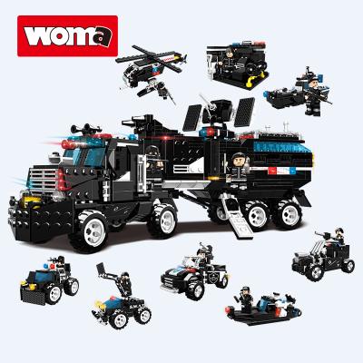 China Construction toy WOMA TOYS 904Pcs 8 bricks in 1 heavy armed model toys building blocks diy bricks car 9 BANG truck small for sale