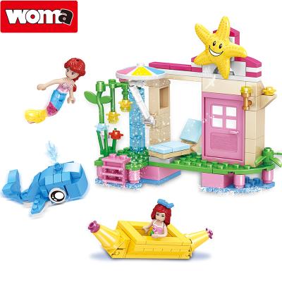 China Construction Toy WOMA TOYS Wish Hot Sale Sea Fairy Shell House Mermaid Toy Building Blocks Toy Bricks Wonderful Christmas Gift for sale