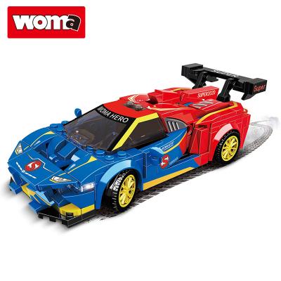 China Building Toy WOMA TOYS Boy Birthday Gift Movie Super Race Car Assemble Bricks Building Blocks Model Educational DIY Toys For Children for sale