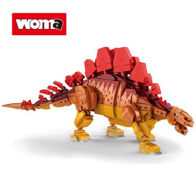 China Building Toy WOMA TOYS Jurassic World Stegosaurus Dinosaur Building Brick Model Block Interactive Children Assemble Education Toys Toy for sale