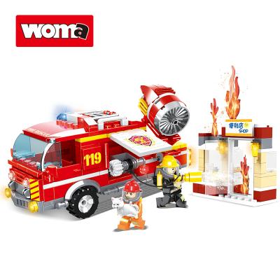 China Building Toy WOMA TOYS Brands Bricks Compatible Main Fire Truck Small Building Blocks Educational Brick Toys Ages 6 for sale