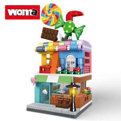 China Building toy WOMA TOYS decor home city metropolitan candy store small building blocks toys bricks architecture house diy gift for sale